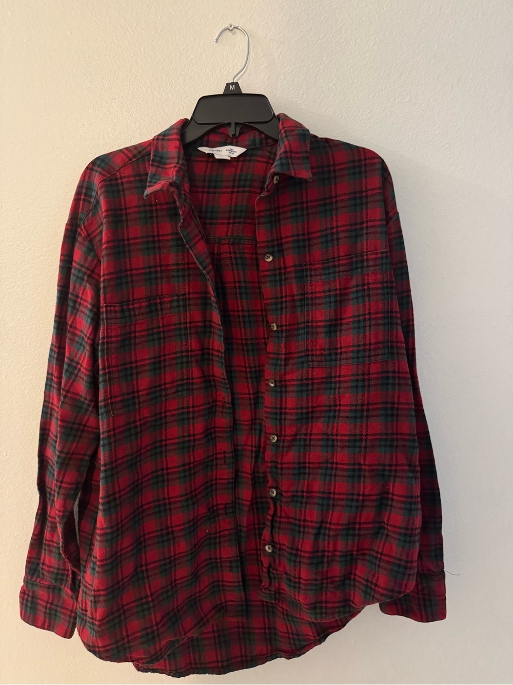 Old Navy Red & Black Plaid Button-Down Shirt